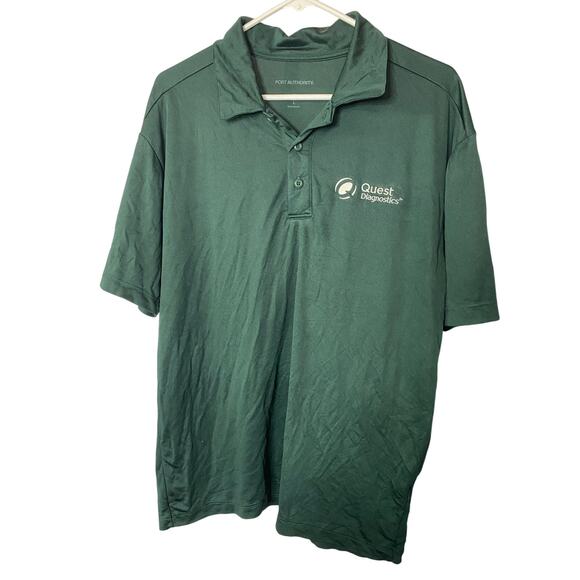Quest Diagnostics Men's L Short Sleeve Polo Shirt Green QMS Kaizen Event 2018 - Picture 1 of 5